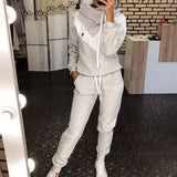 Women's Tracksuit 2 Piece Set Pullover Hoodie+Pants Sports Suit Female