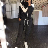 Women's Tracksuit 2 Piece Set Pullover Hoodie+Pants Sports Suit Female