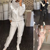 Women's Tracksuit 2 Piece Set Pullover Hoodie+Pants Sports Suit Female