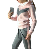 Women's Tracksuit 2 Piece Set Pullover Hoodie+Pants Sports Suit Female