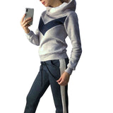 Women's Tracksuit 2 Piece Set Pullover Hoodie+Pants Sports Suit Female