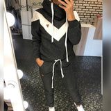 Women's Tracksuit 2 Piece Set Pullover Hoodie+Pants Sports Suit Female