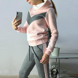 Women's Tracksuit 2 Piece Set Pullover Hoodie+Pants Sports Suit Female